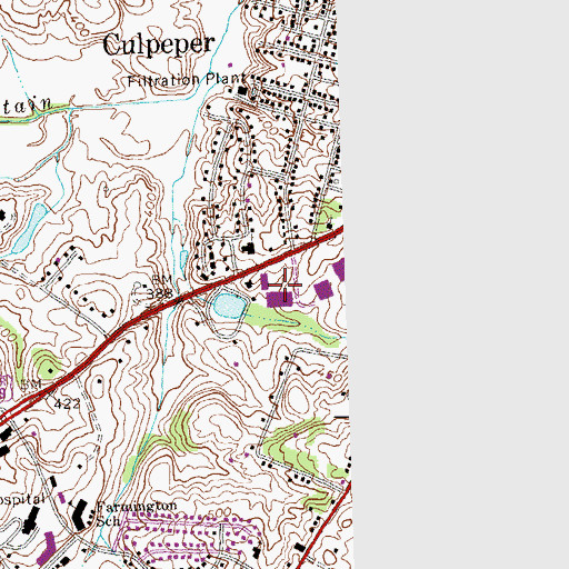 Topographic Map of Southgate Shopping Center, VA