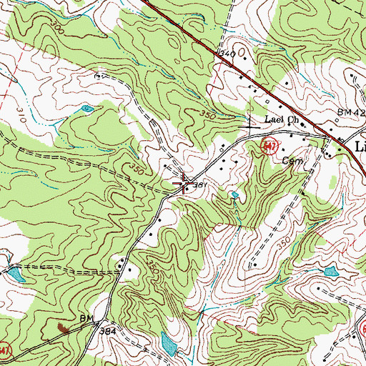 Topographic Map of South Lignum School (historical), VA