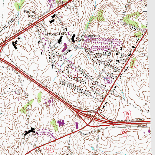 Topographic Map of Village of Culpeper, VA