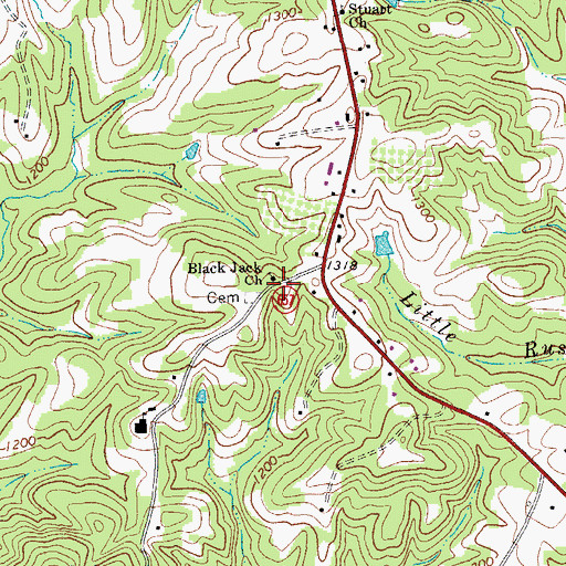 Topographic Map of Black Jack School (historical), VA