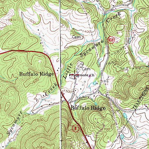 Topographic Map of Blue Ridge Mission School (historical), VA