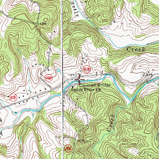Topographic Map of Bob White Covered Bridge, VA