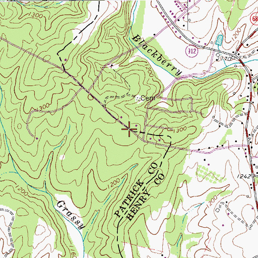 Topographic Map of Brown School (historical), VA
