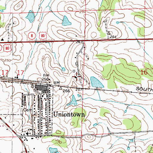 Topographic Map of Fairhope Plantation (historical), AL