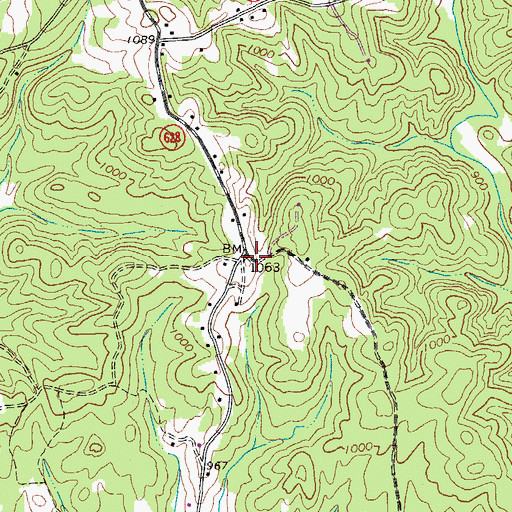 Topographic Map of Clark School (historical), VA