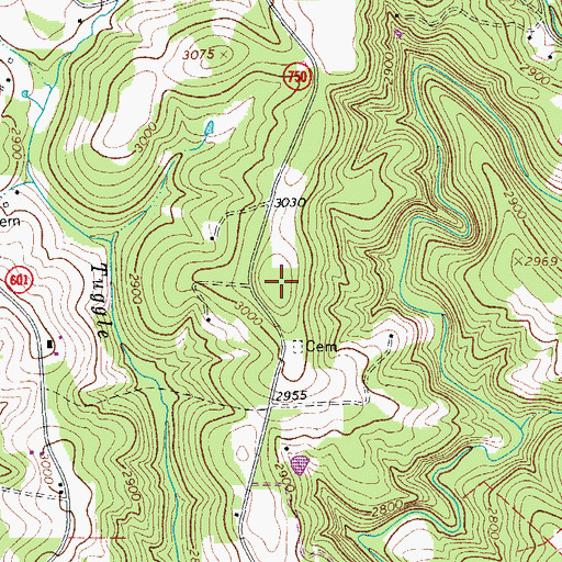 Topographic Map of Cockram Ridge, VA