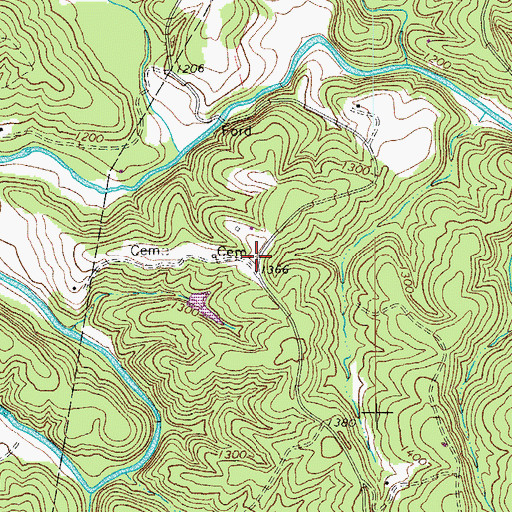 Topographic Map of Foley Cemetery, VA