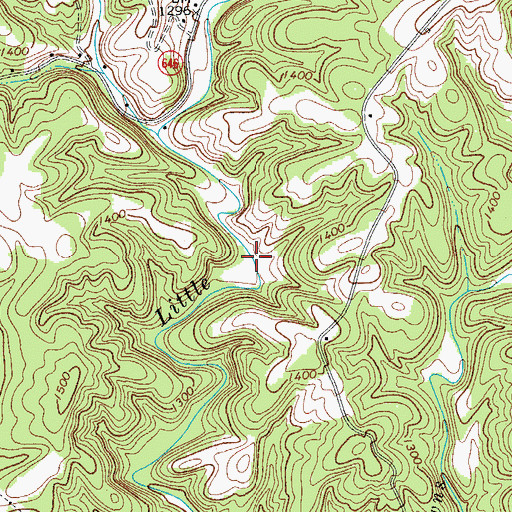 Topographic Map of Gammons Mill (historical), VA