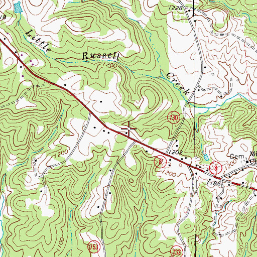 Topographic Map of Grays School (historical), VA