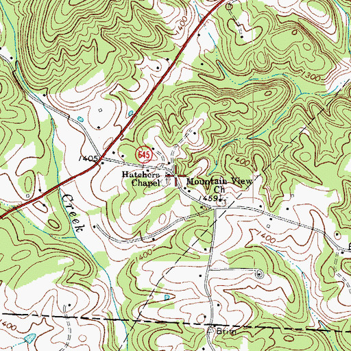 Topographic Map of Hatchers School (historical), VA