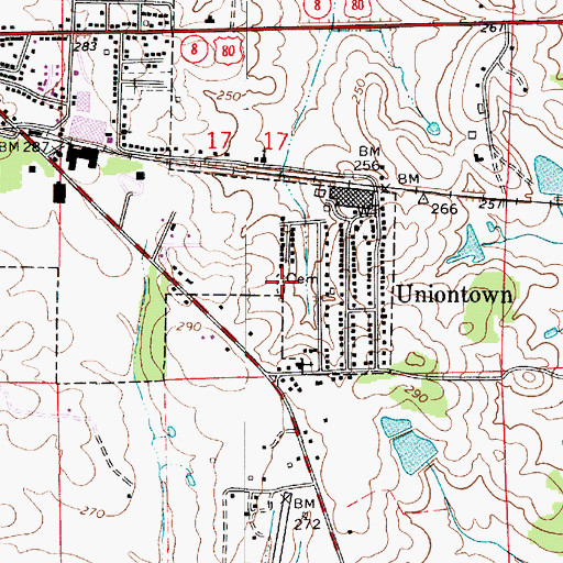 Topographic Map of Ellawhite Cemetery, AL
