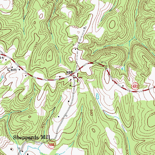 Topographic Map of Hylton School (historical), VA