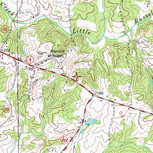 Topographic Map of Indian Knob Church (historical), VA