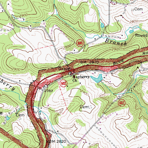 Topographic Map of Mayberry School (historical), VA