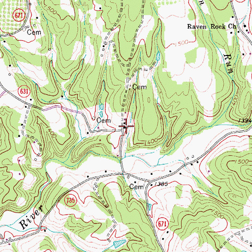 Topographic Map of Mount Ararat Church, VA