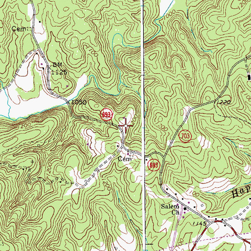 Topographic Map of Mountain View Church (historical), VA