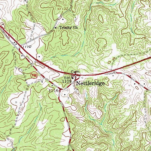 Topographic Map of Nettle Ridge Cemetery, VA