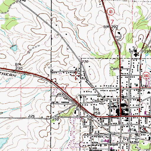 Topographic Map of Rabbityard, AL
