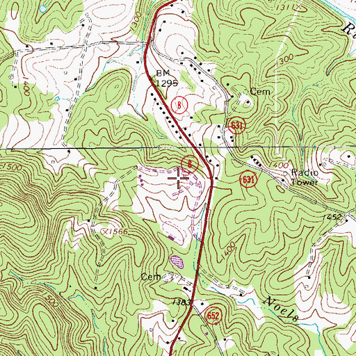 Topographic Map of Patrick County High School, VA