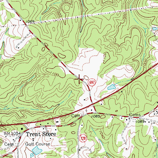 Topographic Map of Pine Tree School (historical), VA