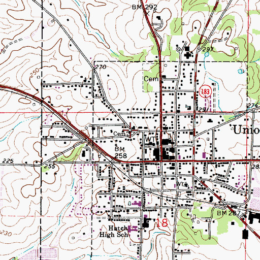 Topographic Map of Holy Cross Cemetery, AL