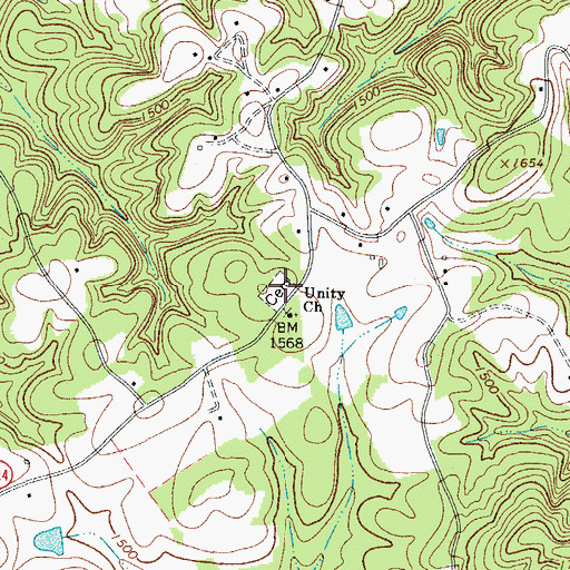 Topographic Map of Unity Cemetery, VA