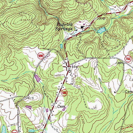 Topographic Map of Wood School (historical), VA