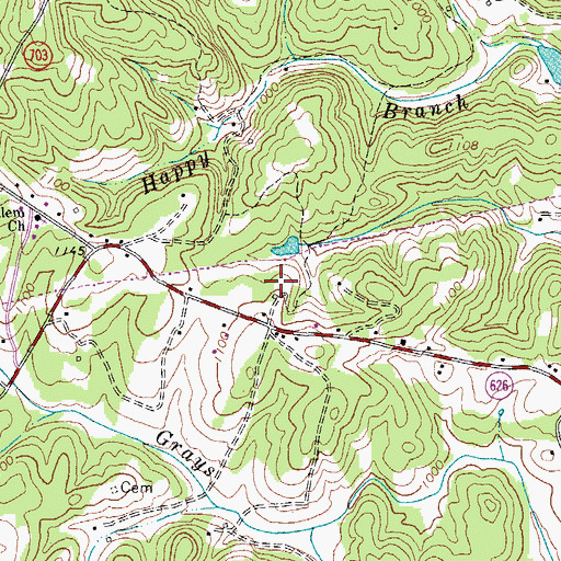Topographic Map of Wood School (historical), VA
