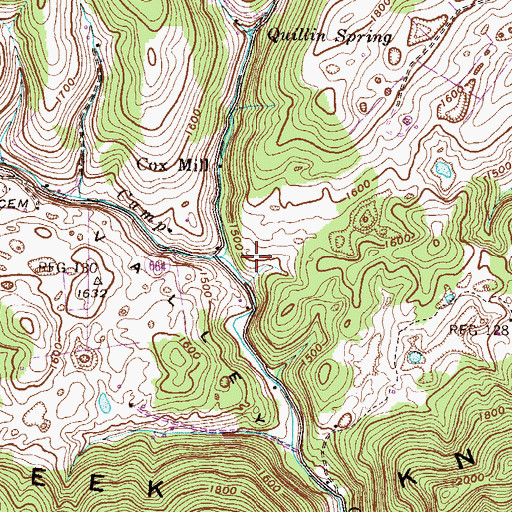 Topographic Map of Abijah Alley Cemetery, VA