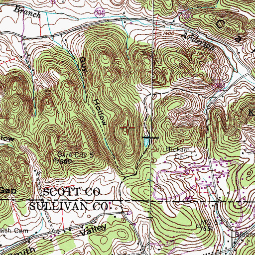 Topographic Map of Bald Knob, VA