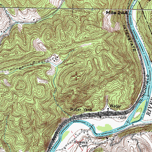 Topographic Map of Bald Rock, VA