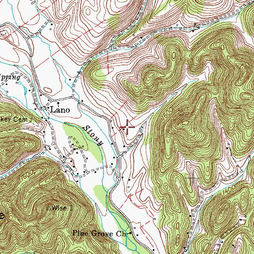 Topographic Map of Baldwin Cemetery, VA