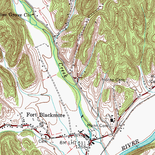 Topographic Map of Ballard Gillenwater Cemetery, VA