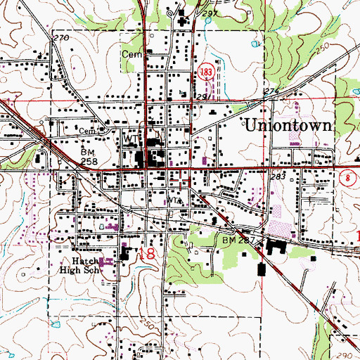 Topographic Map of Hopewell Presbyterian Church (historical), AL