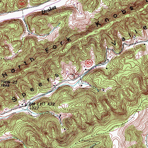 Topographic Map of Benton Cemetery, VA