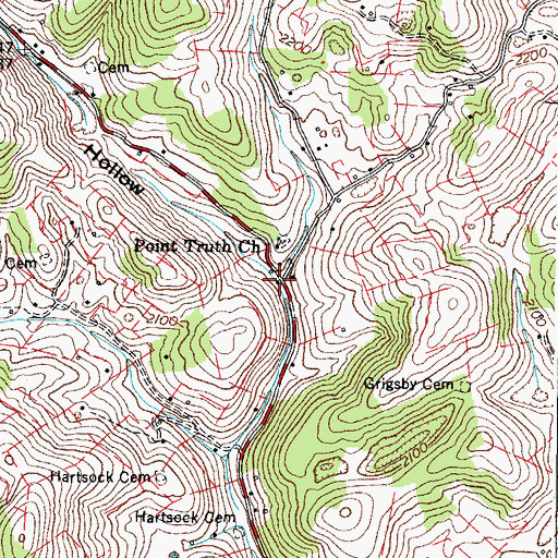 Topographic Map of Big Spring Branch, VA