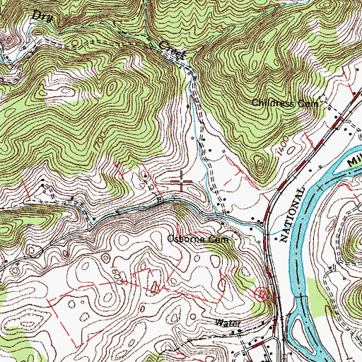 Topographic Map of Bill Osborne Cemetery, VA