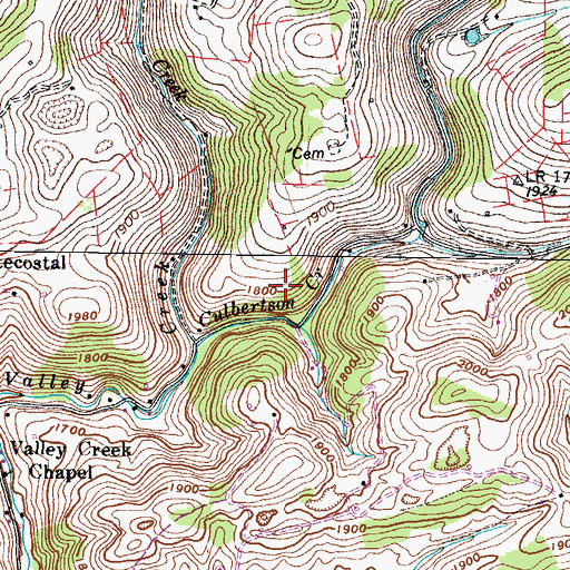 Topographic Map of Blankenbeckler Cemetery, VA