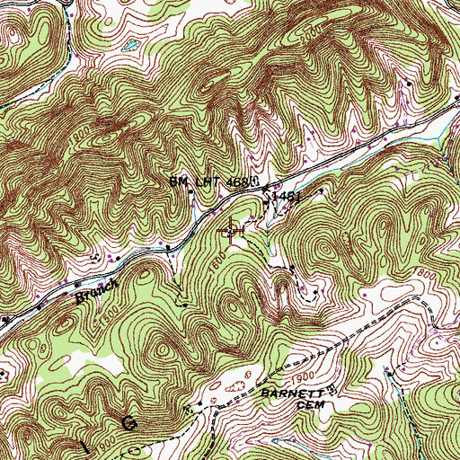 Topographic Map of Bostic Cemetery, VA