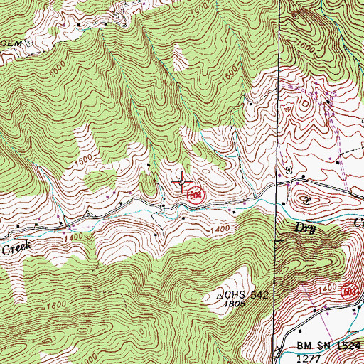 Topographic Map of Bowen Cemetery, VA