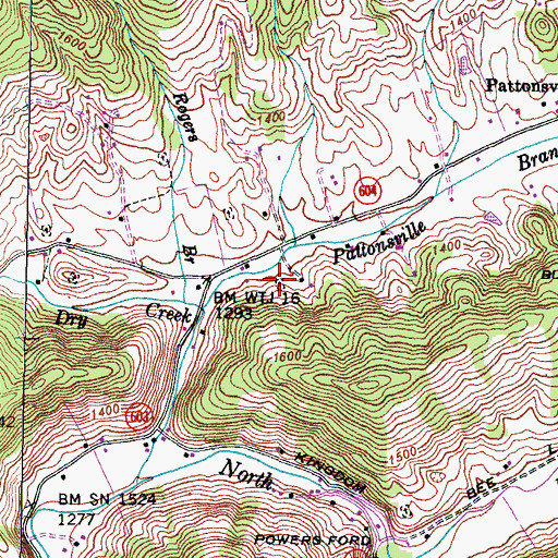 Topographic Map of Bowen Cemetery, VA