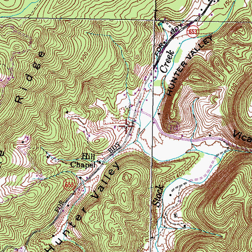 Topographic Map of Bowen - Peterson Cemetery, VA