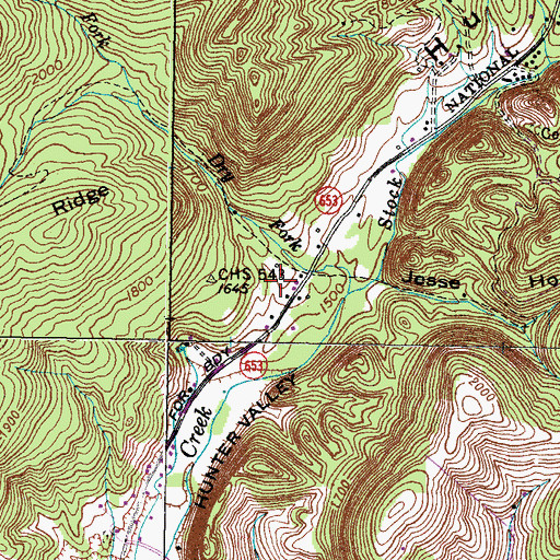 Topographic Map of Bowen-Shephard Cemetery, VA