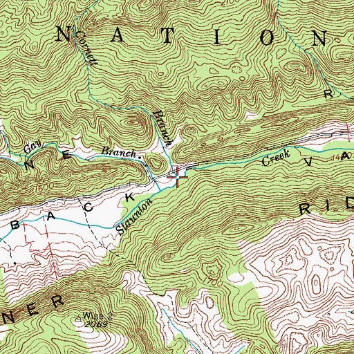 Topographic Map of Buffalo School (historical), VA