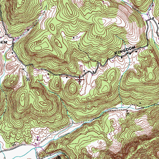 Topographic Map of Carter Cemetery, VA