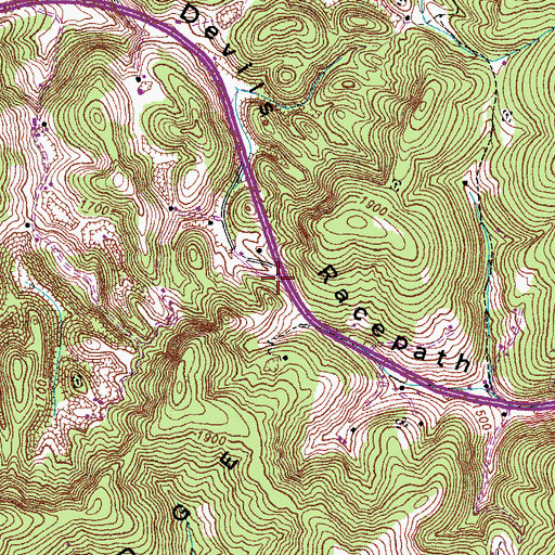 Topographic Map of Carter Cemetery, VA
