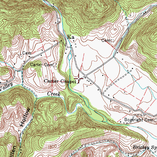 Topographic Map of Carter Chapel Cemetery, VA