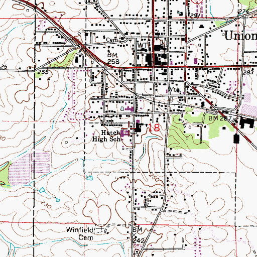 Topographic Map of Perry County Training School (historical), AL