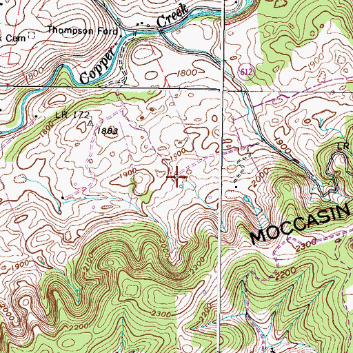 Topographic Map of Castle Cemetery, VA