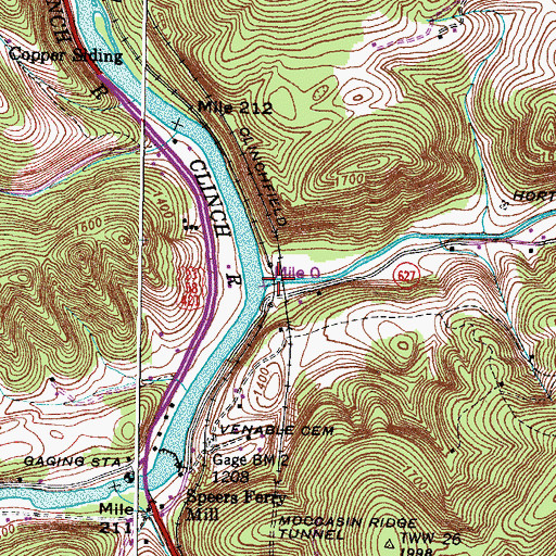 Topographic Map of Clinchfield Viaduct, VA